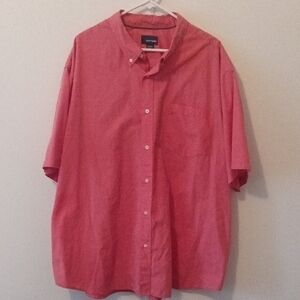 Basic Editions Men's Casual Red Button-Down Shirt